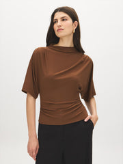Funnel Neck Kimono Sleeve Top