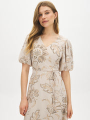 Floral Chiffon Midi Dress