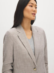 Ruched Sleeve Blazer