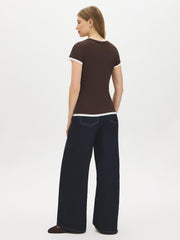 Layered Crew Neck Jersey Top