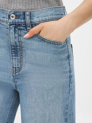 Wide-Hem Straight-Leg Jeans