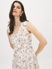 Floral Print Crinkle Chiffon Dress