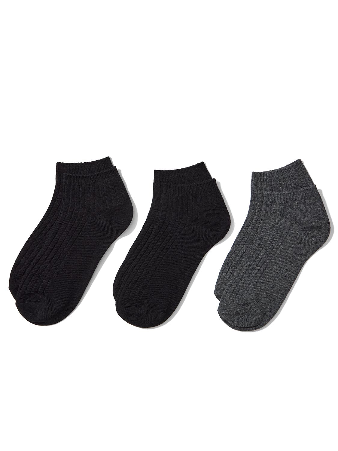 3-Pack Ribbed Ankle Socks