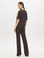 Floral Satin-Front Dolman Sleeve Top