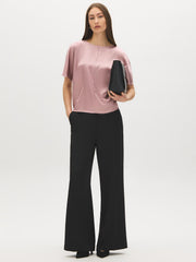 Dolman Sleeve Satin Front Top