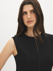 Sleeveless Zip-Front Vest Top