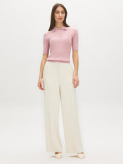 Ribbed Polo Collar Sweater