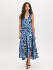 Paisley Print Halter Maxi Dress