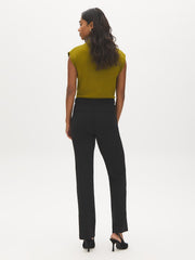 Straight Leg Pants with Button Tabs