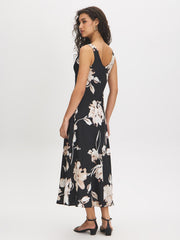 Floral Cowl Neck Dress