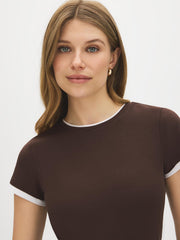 Layered Crew Neck Jersey Top