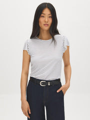 Striped Ruffle Sleeve Top
