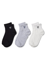 3-Pack Ankle Socks with Bow Detail
