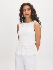 Sleeveless Textured Peplum Top