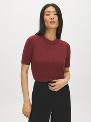 Ribbed Crew Neck Sweater