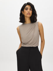Sleeveless Crew Neck Top