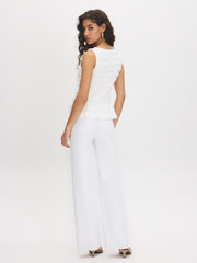 Sleeveless Textured Peplum Top