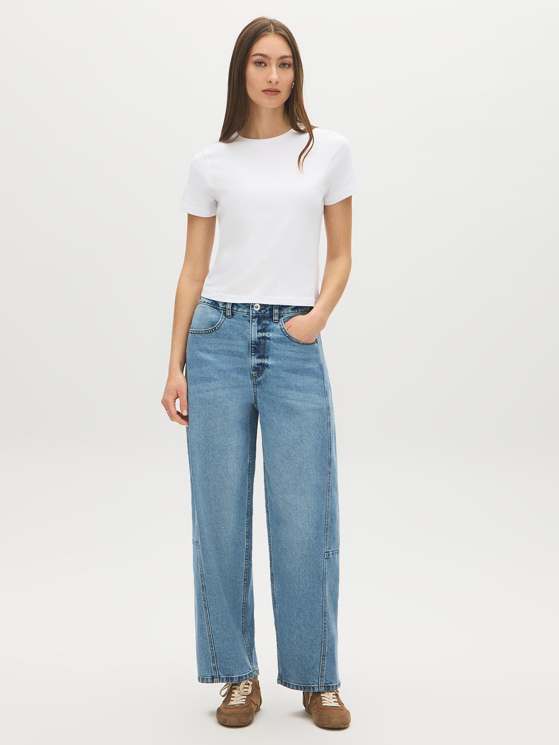 Barrel Wide-Leg Denim Pant