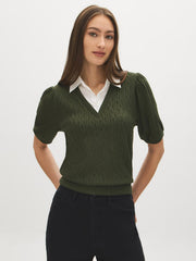 Collared Jacquard Sweater