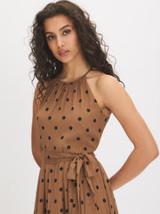 Polka Dot Halter Midi Dress